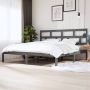 The Living Store Bedframe massief grenenhout grijs 200x200 cm Bedframe Bedframes Bed Bedbodem Ledikant Bed Frame Massief Houten Bedframe Slaapmeubel Tweepersoonsbed Bedden Bedbodems - Thumbnail 3