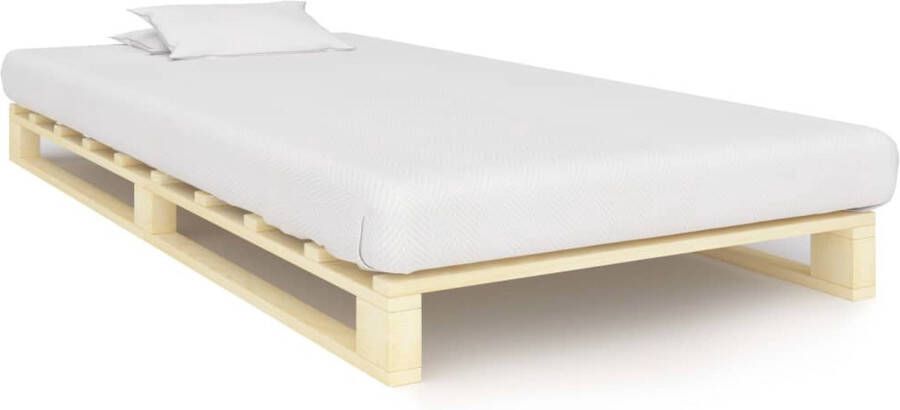 The Living Store Bedframe pallet massief grenenhout 100x200 cm Bed