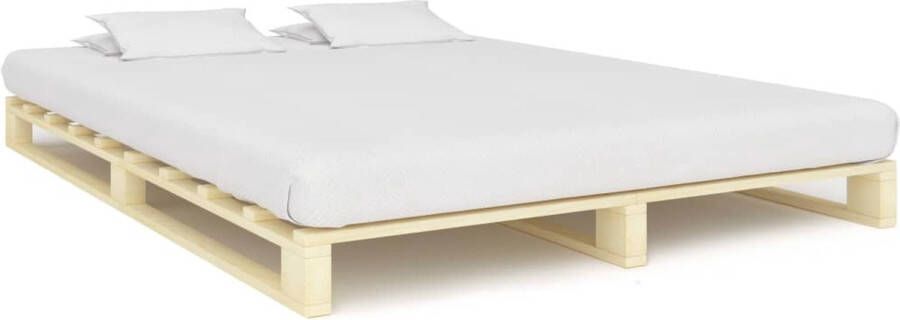 The Living Store Bedframe pallet massief grenenhout 140x200 cm Bed