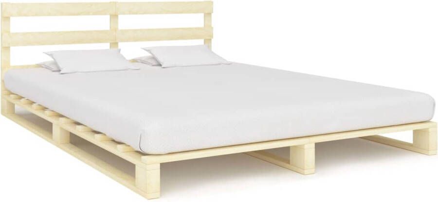 The Living Store Bedframe pallet massief grenenhout 200x200 cm Bed