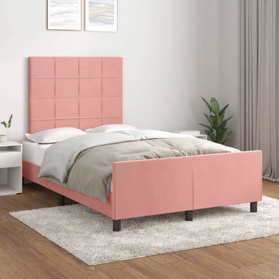 The Living Store Bedframe Roze Fluweel Verstelbare Hoogte Multiplex Lattenbodem Comfortabele Ondersteuning 203x126x118 128cm Roze Bed Frame Velvet Bed Frame Tweepersoons Bed Frame Verstelbaar Bed Frame Bed Frame Met Hoofdbord