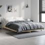 The Living Store Bedframe Sonoma Eiken 193 x 143 x 20 cm Duurzaam hout Metalen poten Multiplex lattenbodem - Thumbnail 2