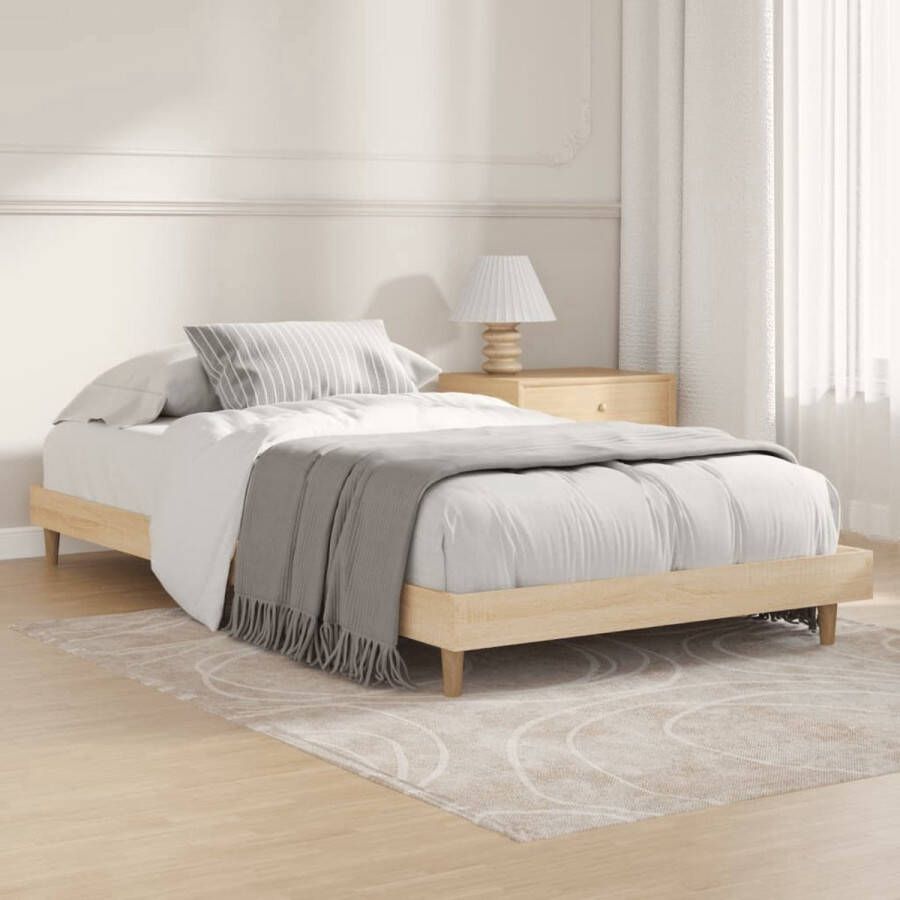 The Living Store Bedframe Sonoma Eiken Multiplex Lattenbodem 203 x 103 x 20 cm Duurzaam materiaal