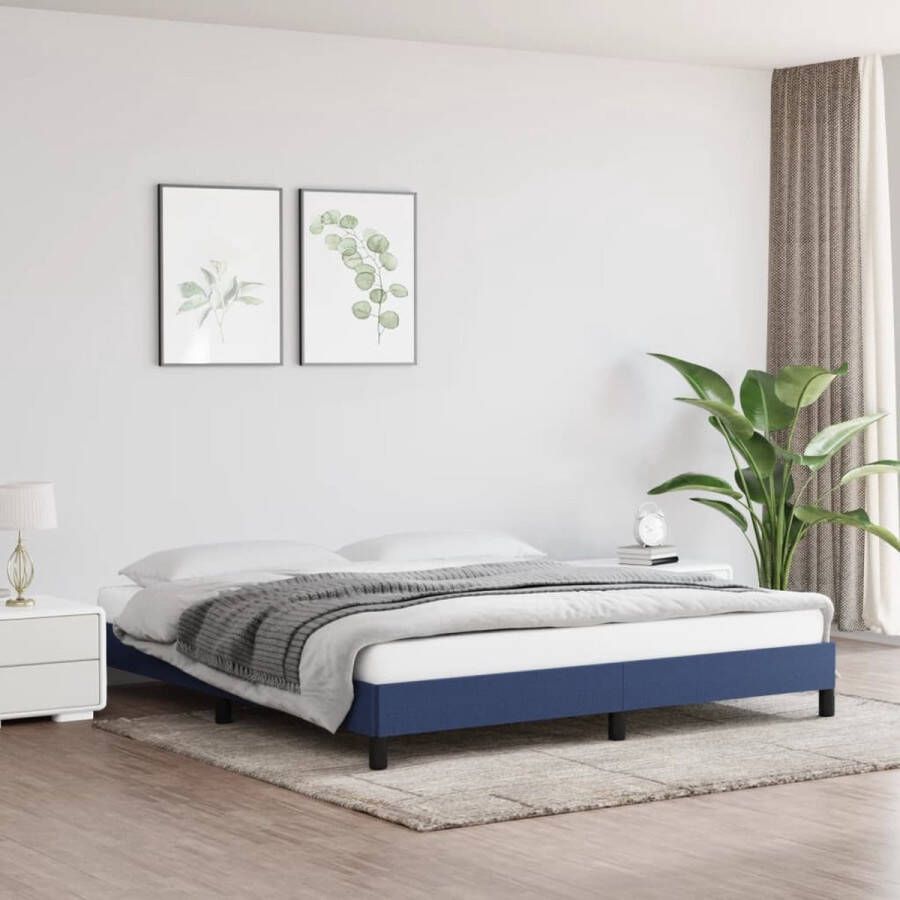 The Living Store Bedframe stof blauw 160x200 cm Bed