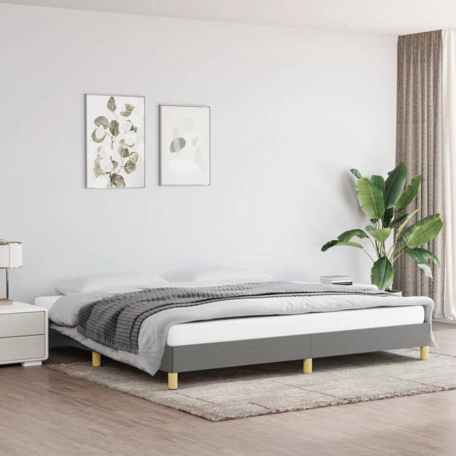 The Living Store Bedframe Donkergrijs 203x203x25 cm Duurzaam materiaal Ondersteunende poten Multiplex lattenbodem Matras niet inbegrepen Donker Grijs Bed Frame Tweepersoons Bed Boxspring Bed Slaapcomfort Houten Bed Frame