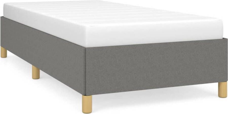 The Living Store Bedframe stof donkergrijs 90x200 cm Bedframe Bedframes Slaapmeubel Bedbodem Ledikant Eenpersoonsbed Slaapmeubels Slaapmeubelen Slaapmeubilair Bedbodems Ledikanten - Foto 2