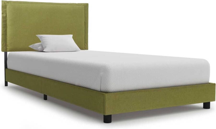 The Living Store Bedframe stof groen 90x200 cm Bed