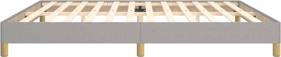 The Living Store Bedframe Lichtgrijs 203 x 203 x 25 cm Duurzaam stofmateriaal Ondersteunende poten Multiplex lattenbodem Slaapkamerinrichting Tweepersoonsbed Bed Frame Grijs Bed Stoffen Bed