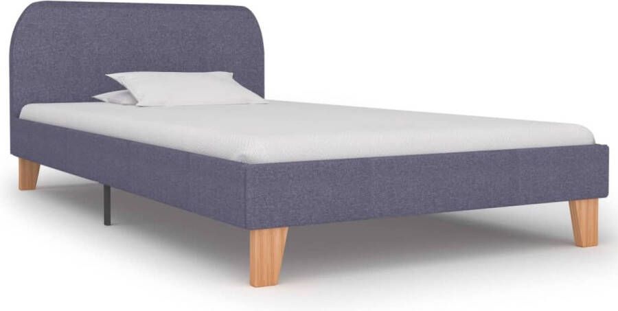 The Living Store Bedframe Lichte Grijs Hout IJzer 208 x 95 x 80cm Geschikt voor 90 x 200cm Matras