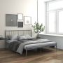 The Living Store Bedframe metaal grijs 140x200 cm Bedframe Bedframes Tweepersoonsbed Tweepersoonsbedden Bed Bedden Bedombouw Bedombouwen Frame Frames Slaapmeubel - Thumbnail 1