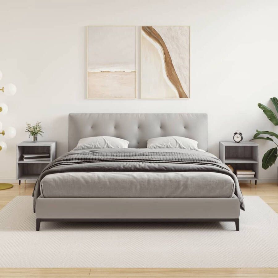 The Living Store Bedkasten Grijs Sonoma Eiken 40 x 30 x 50 cm Duurzaam materiaal Nachtkastje Kastje Houten Kast Grijze Nachttafel Salonkast - Foto 3