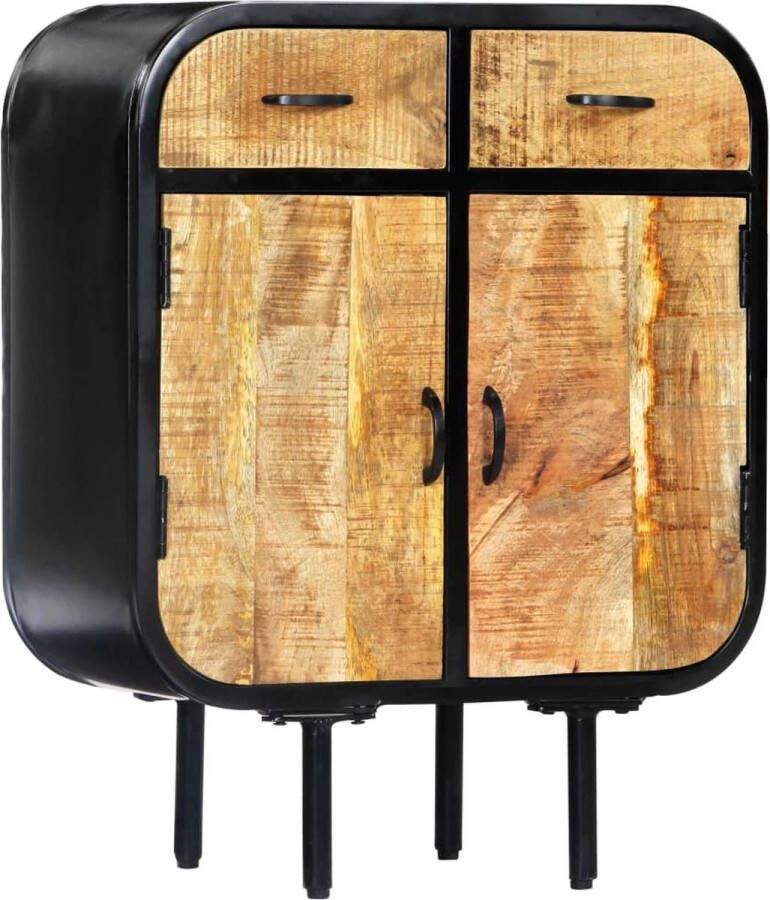 The Living Store Dressoir 60x30x75 cm massief mangohout en ijzer Bijzetkast Dressoir Mangohout Meubels Vintage Stijl Salontafel - Foto 2