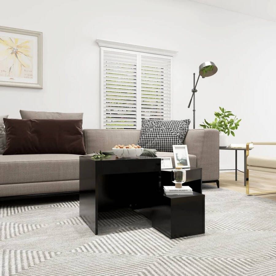 The Living Store Bijzettafels Multifunctioneel Zwart Grote 45x45x45 cm Medium 35x35x35 cm Kleine 24x24x24 cm Montage vereist - Foto 3