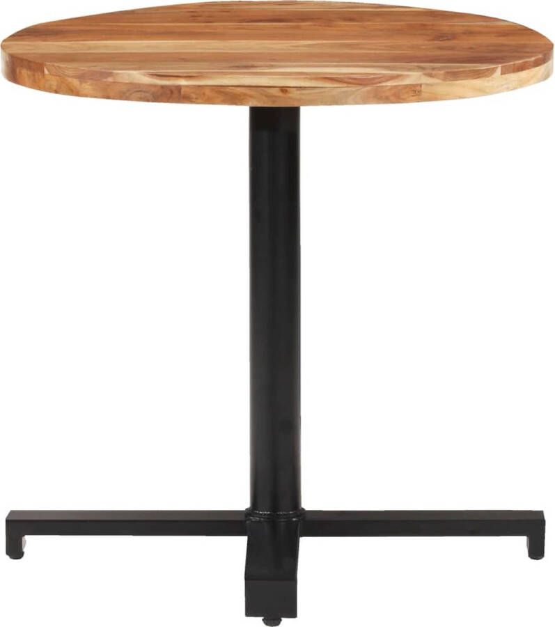 VidaXL Bistrotafel rond Ø80x75 cm massief acaciahout Bistrotafel Acacia Tafellaag Buitentafel Tuintafel Kleine Tafel