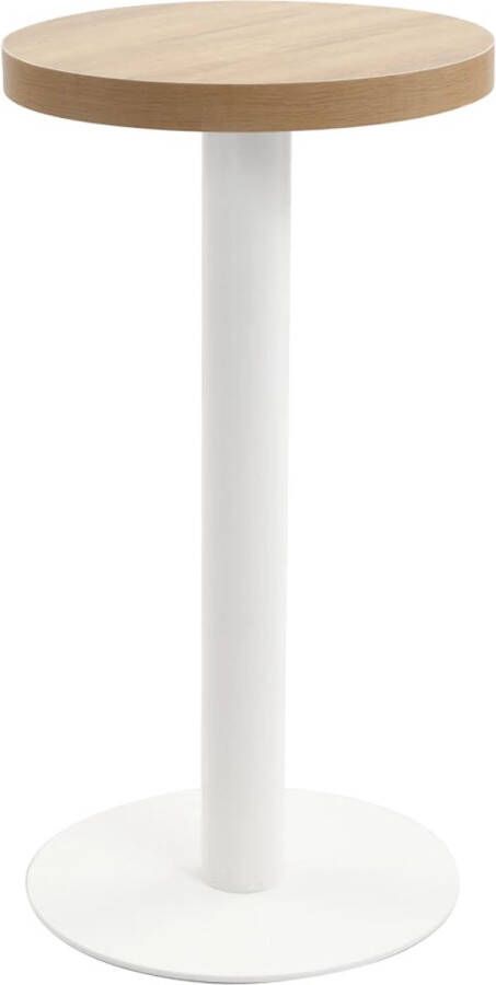 The Living Store Bistrotafel 40 cm MDF lichtbruin Bistrotafel Eetkamerstoel Buitentafeltje Terrastisch Balkontafel - Foto 2