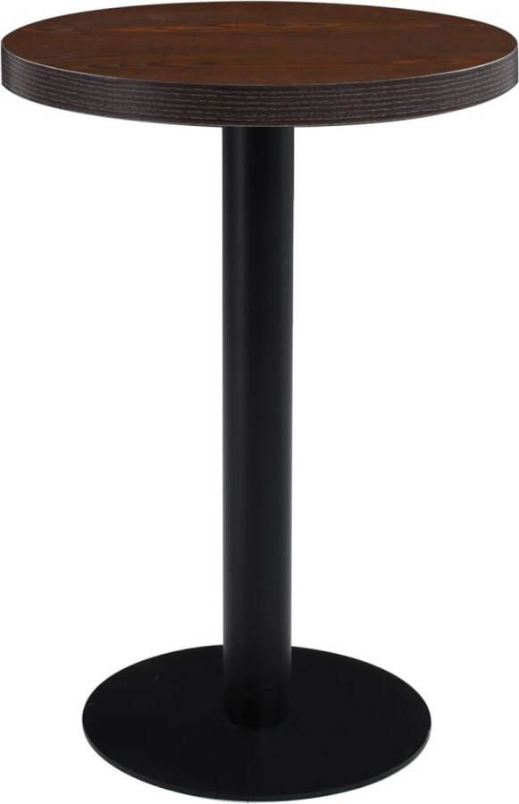 VidaXL Bistrotafel 60 cm MDF donkerbruin Bistrotafel Eetkamerstoel Buitentafeltje Terras Meubilair Kleine Tafel - Foto 2