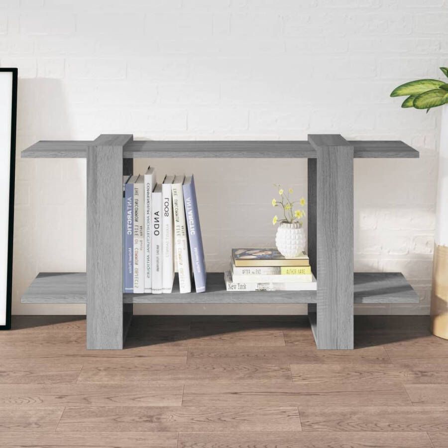 The Living Store Boekenkast 100x30x51 cm bewerkt hout grijs sonoma eikenkleurig Kast - Foto 2