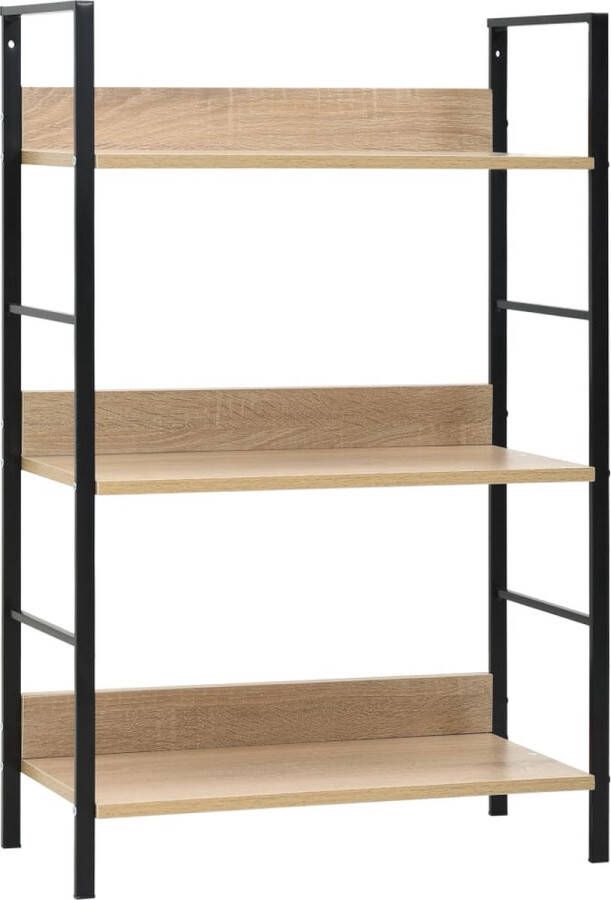 The Living Store Boekenkast 3 schappen 60x27 6x90 5 cm bewerkt hout eikenkleurig Boekenkast Houten Boekenkast Industrieel Boekenkast Kleine Boekenkast Boekenplank