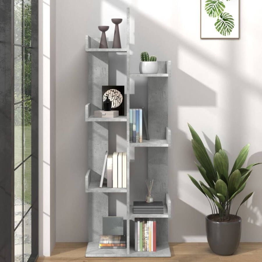 The Living Store Boekenkast Betongrijs 48 x 25.5 x 140 cm Stabiel en compact - Foto 2