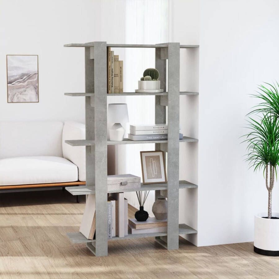 The Living Store Boekenkast Betongrijs 100 x 30 x 160 cm Montage vereist - Foto 2