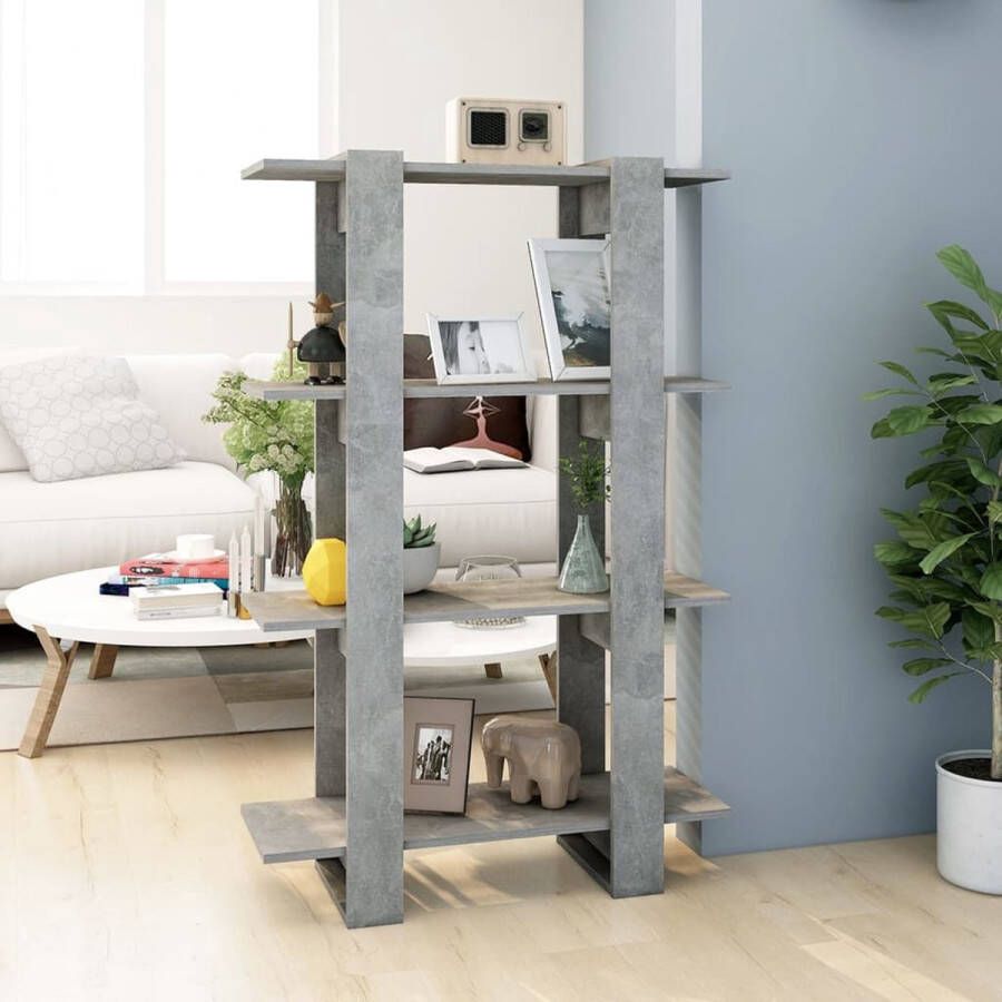 The Living Store Boekenkast Betongrijs 80x30x123.5cm Hout Montage vereist - Foto 2