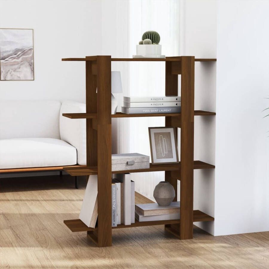 The Living Store Boekenkast Bruineiken 100x30x123.5 cm (BxDxH) Montage vereist - Foto 2