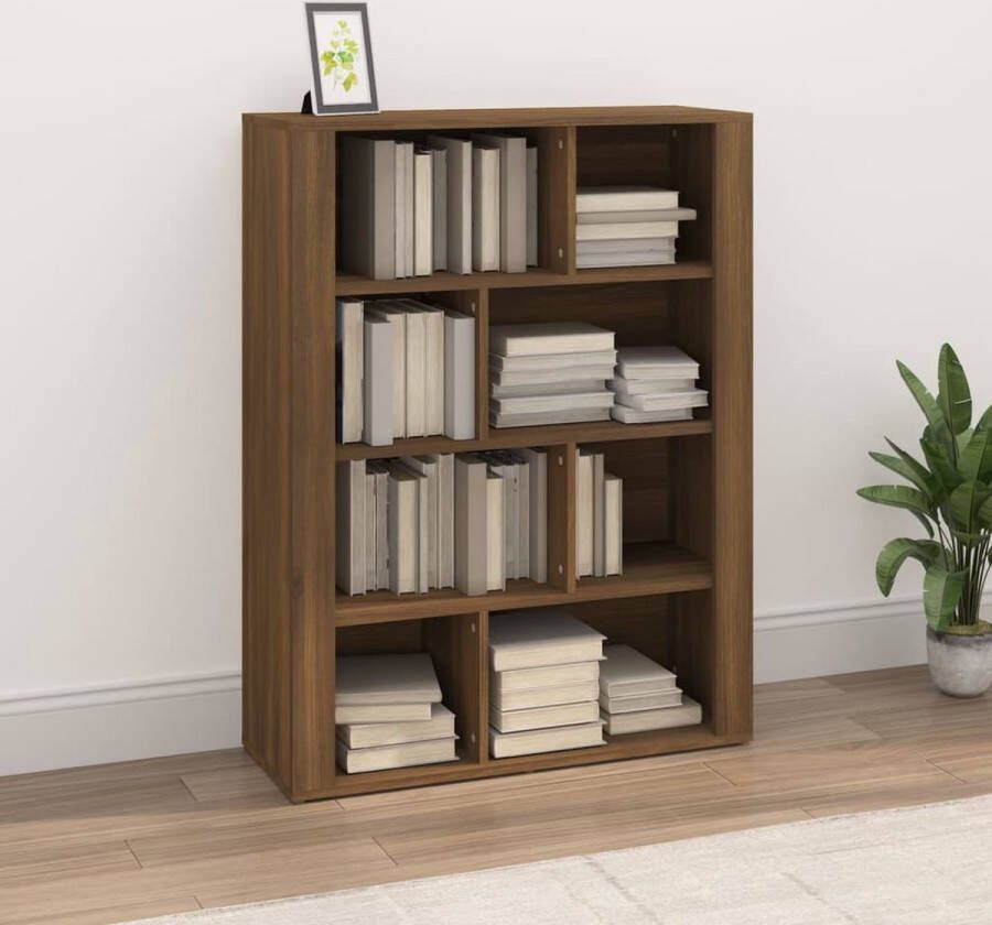 The Living Store Boekenkast Bruineiken 80x30x106cm Bewerkt Hout