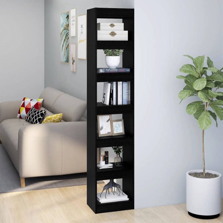 The Living Store Boekenkast Classic H198 x B40 x D30 cm Zwart hout - Foto 2