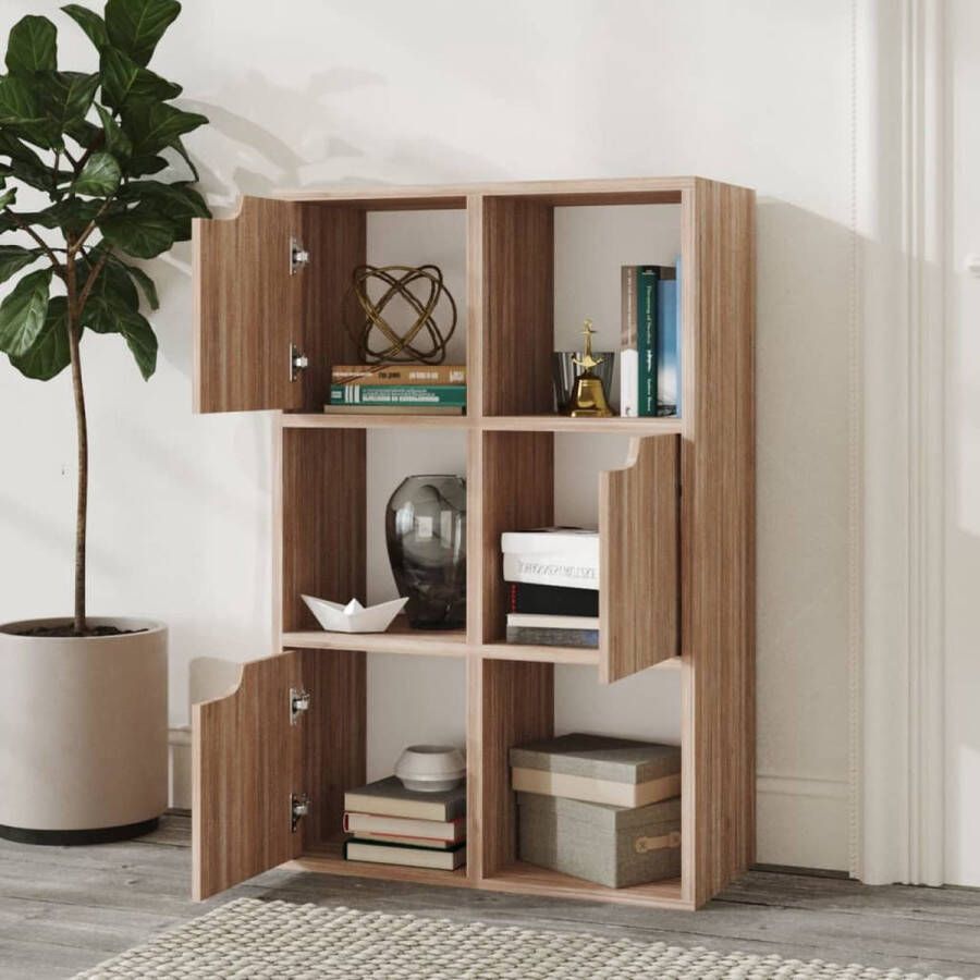 The Living Store Boekenkast Compact en praktisch Grijs sonoma eiken 60x27.5x88 cm Stevig en ruimtebesparend - Foto 2