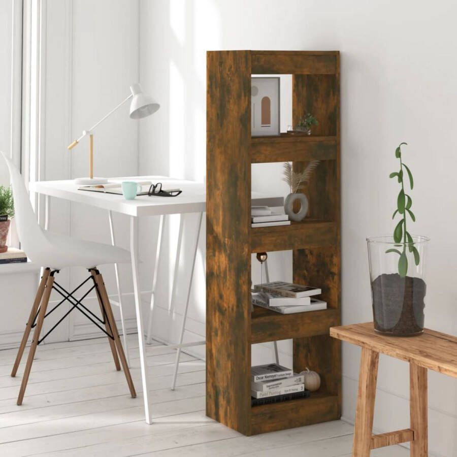 The Living Store Boekenkast Gerookt Eiken 40 x 30 x 135 cm Montage vereist - Foto 2