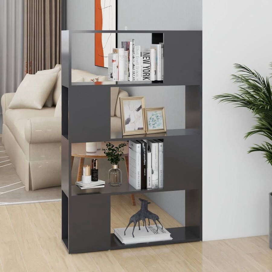 The Living Store Boekenkast Kamerverdeler 80 x 24 x 124.5 cm Grijs Montage vereist - Foto 2
