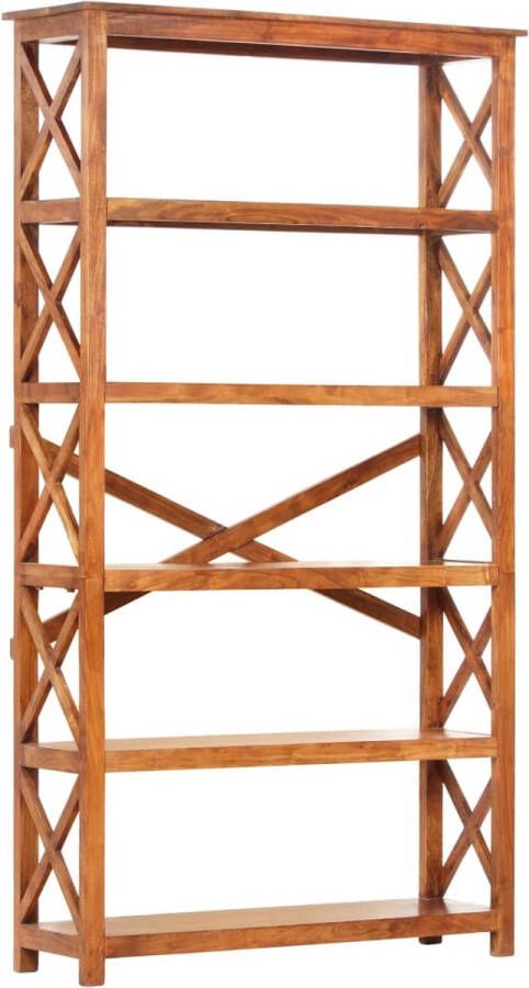 The Living Store Boekenkast Massief Acaciahout Honingkleurig 100x30x180 cm Boekenkast Boekenplank Hout Acacia Vintage - Foto 2