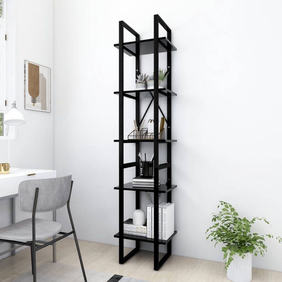 The Living Store Boekenkast Metalen Frame 40 x 30 x 105 cm Zwart - Foto 2