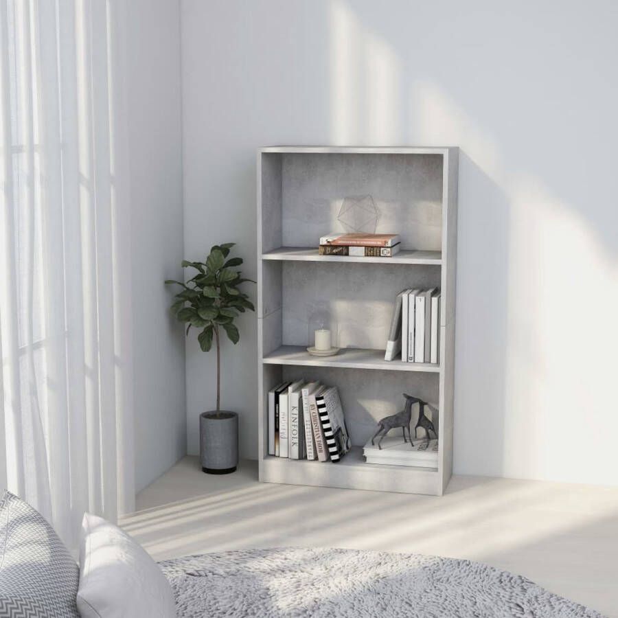 The Living Store Boekenkast Meubels 60 x 24 x 109 cm Betongrijs hout - Foto 2