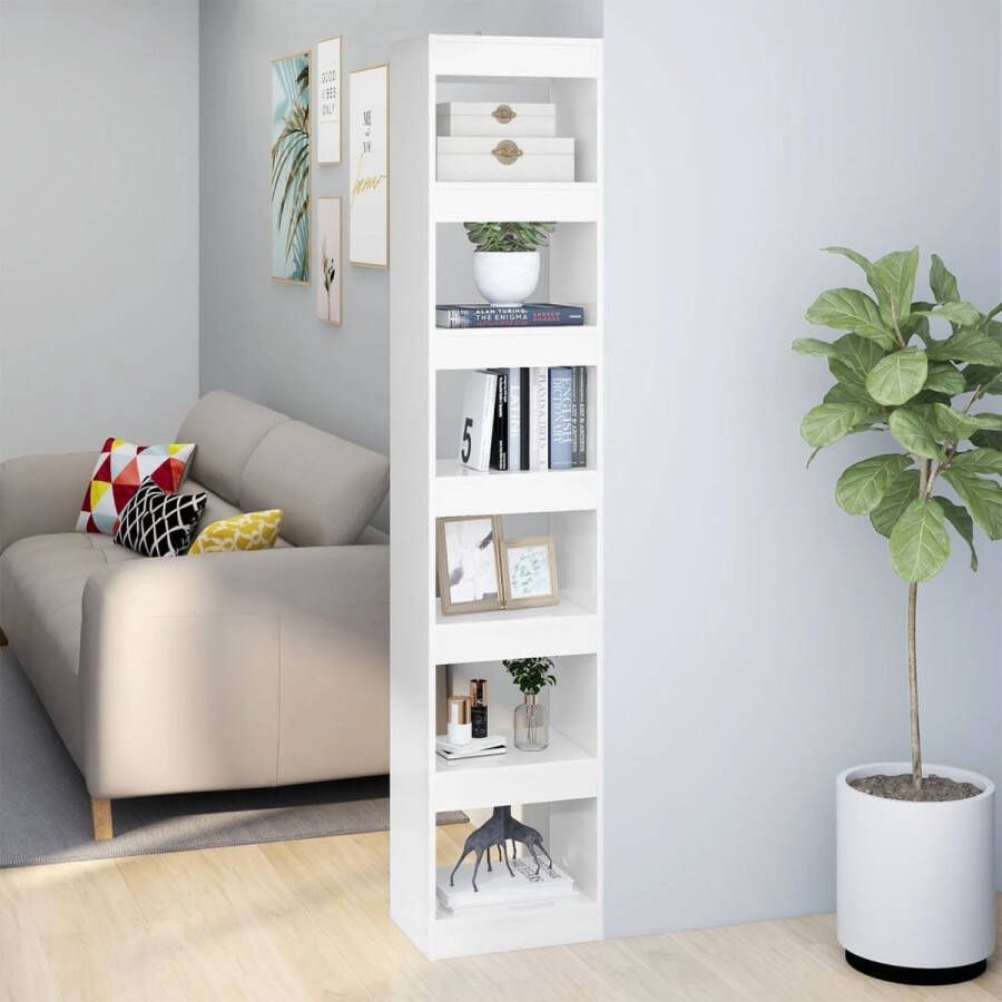 The Living Store Boekenkast Modern Hoogglans Wit 40 x 30 x 198 cm Wandmontage - Foto 2