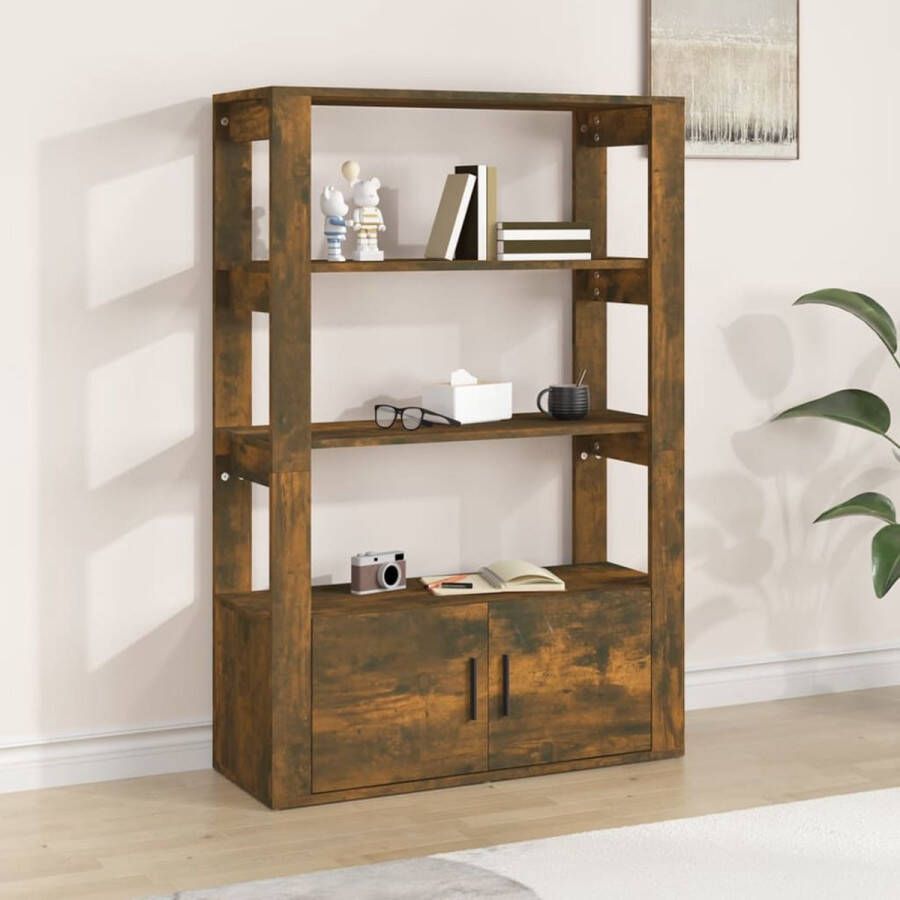 The Living Store Boekenkast Smoked Oak 80 x 30 x 119.5 cm