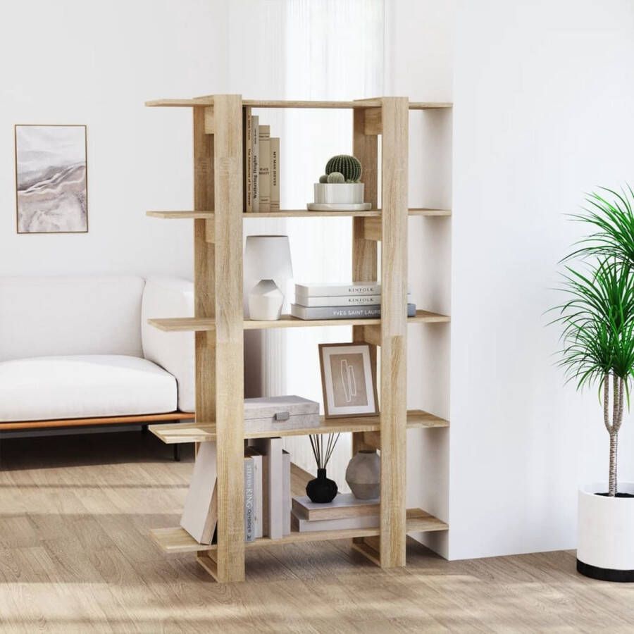 The Living Store Boekenkast Sonoma Eiken 100x30x160 cm Klassiek ontwerp
