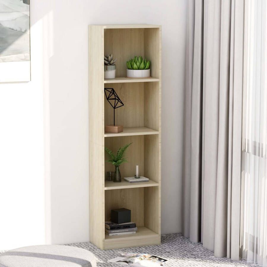 The Living Store Boekenkast Sonoma Eiken 40 x 24 x 142 cm 4 schappen - Foto 2