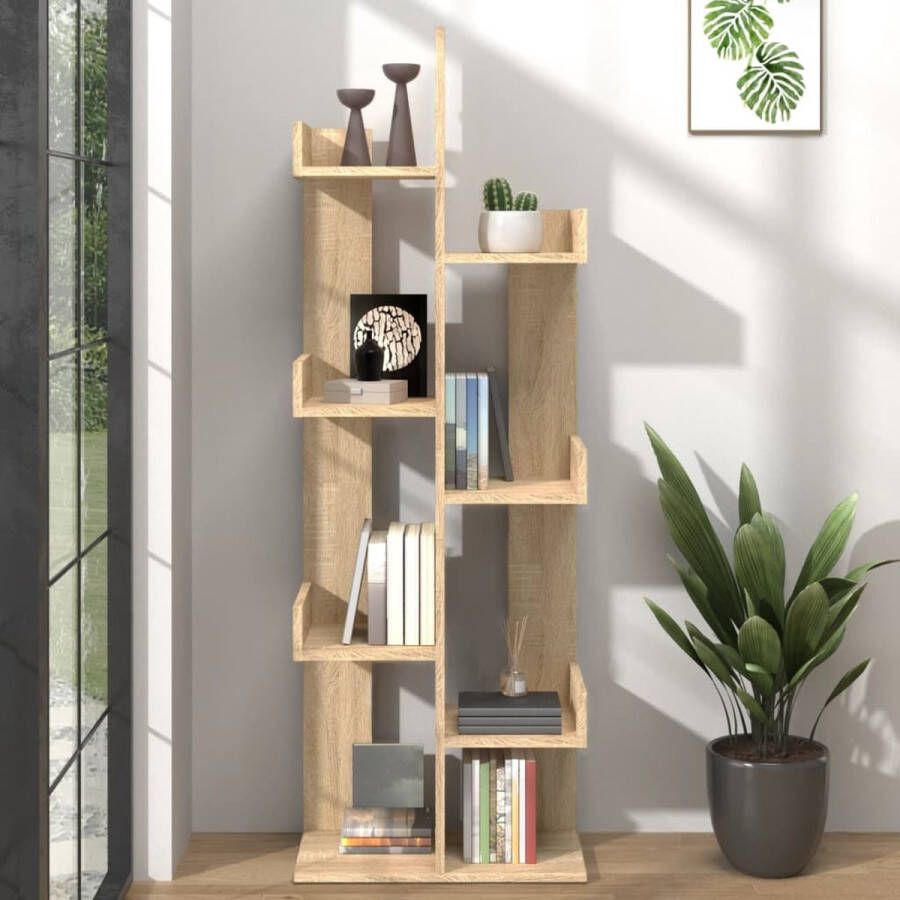 The Living Store Boekenkast Sonoma eiken 48 x 25.5 x 140 cm Stevig en compact - Foto 2