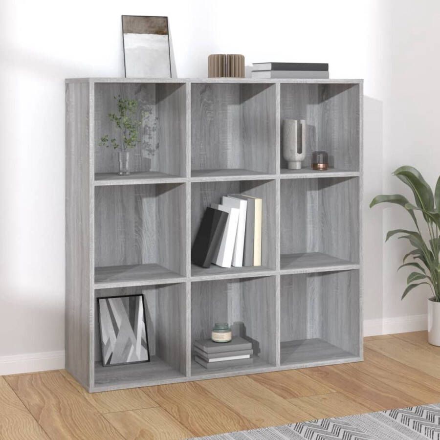 The Living Store Boekenkast Trendy Meubelen 98x30x98 cm Kleur- Grijs Sonoma Eiken - Foto 2