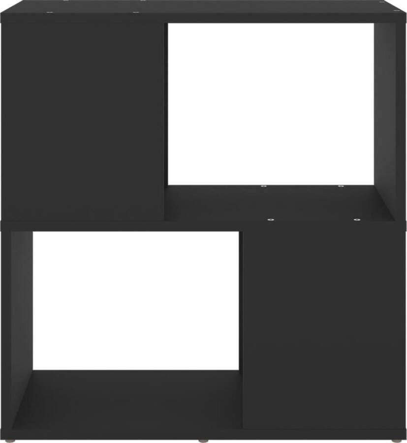 The Living Store Boekenkast Zwart 60 x 24 x 63 cm Stevige en Duurzame Constructie Boekenkast Zwarte Boekenkast Houten Boekenkast Boekenplank Bibliotheekkast - Foto 2