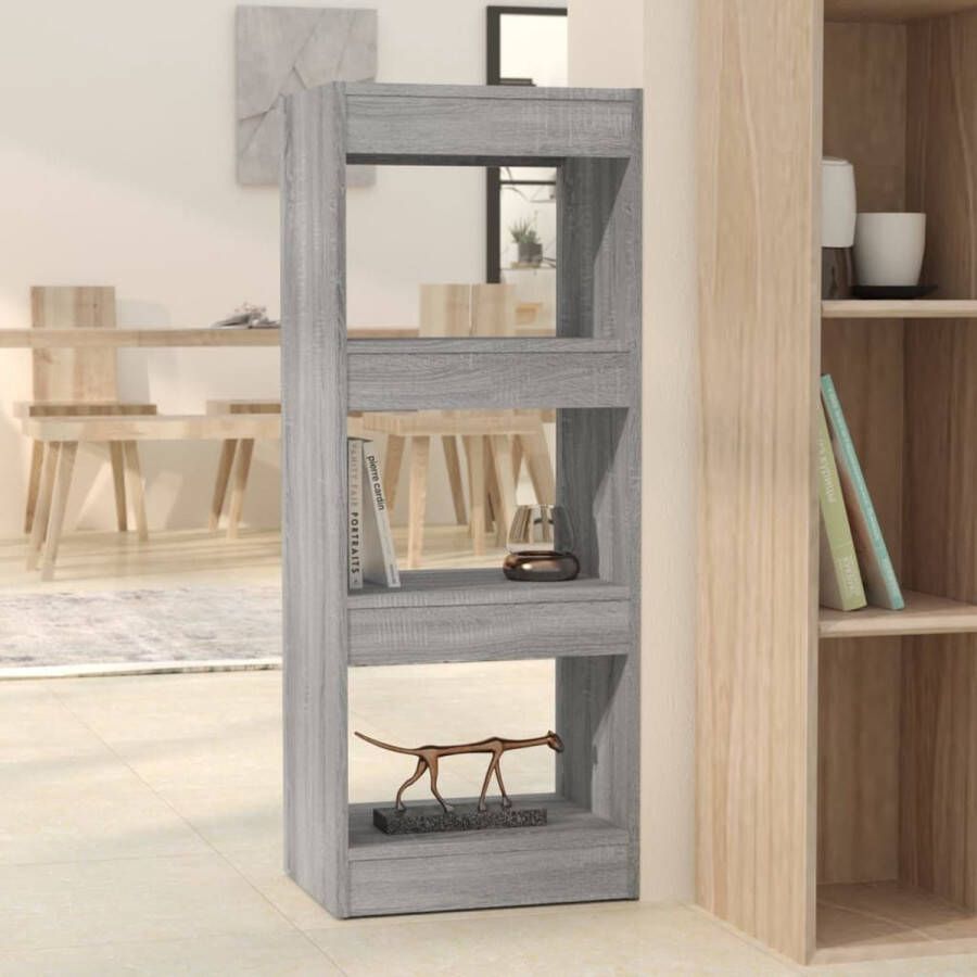 The Living Store Boekenkast kamerscherm 40x30x103 cm spaanplaat grijs sonoma Kast - Foto 2