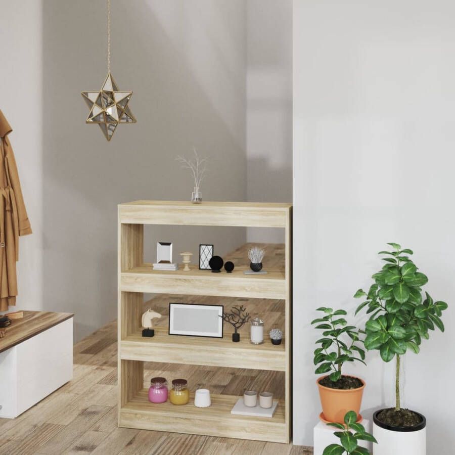 The Living Store Boekenkast kamerscherm 80x30x103 cm bewerkt hout sonoma eiken Kast - Foto 2