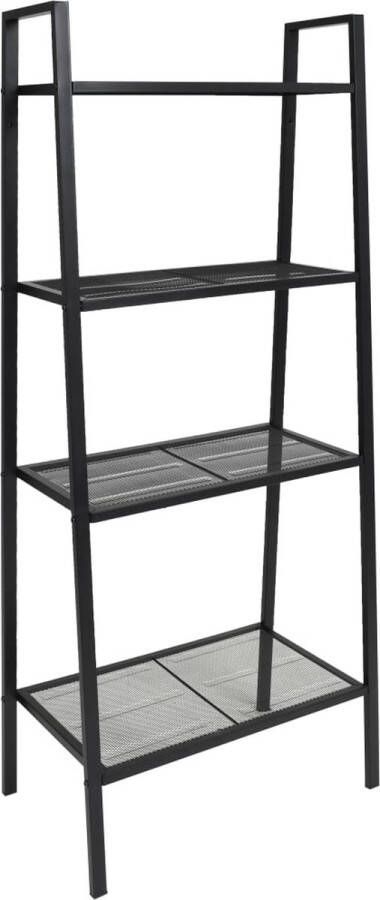 The Living Store Boekenrek Compact ladderontwerp 4 schappen Staal 62 x 35.5 x 148 cm - Foto 2