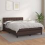 The Living Store Boxspring Bed Bruin Kunstleer 193 x 144 x 78 88 cm Pocketvering Matras Middelharde Ondersteuning Huidvriendelijk Topmatras - Thumbnail 1