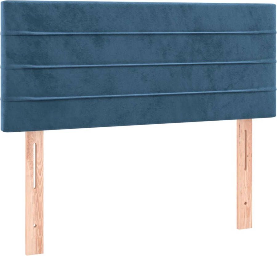The Living Store Boxspring Bed Donkerblauw fluweel 203x80x78 88 cm Verstelbaar hoofdbord Kleurrijke LED-verlichting Pocketvering matras Huidvriendelijk topmatras Inclusief montagehandleiding - Foto 2