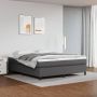 The Living Store Boxspring met matras kunstleer grijs 180x200 cm Boxspring Boxsprings Bed Slaapmeubel Boxspringbed Boxspring Bed Tweepersoonsbed Bed Met Matras Bedframe Ledikant Bedden - Thumbnail 2