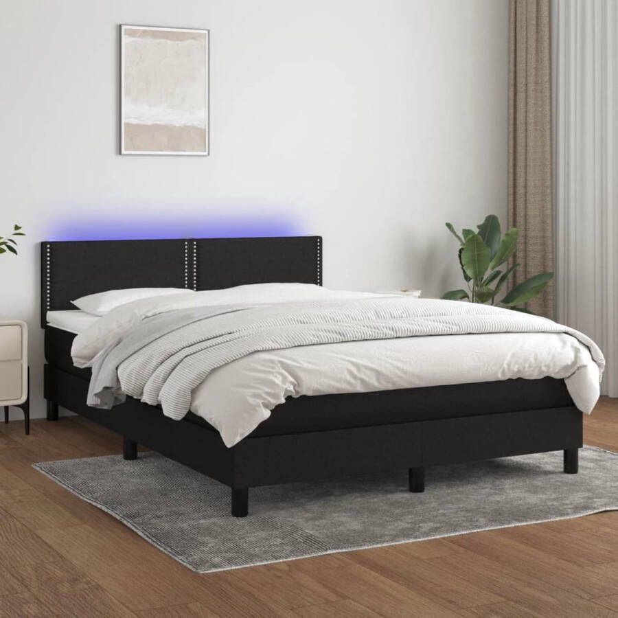 The Living Store Boxspring Bed LED 193 x 144 x 78 88 cm Zwart