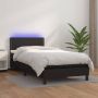 The Living Store Boxspring met matras en LED kunstleer zwart 80x200 cm Boxspring Boxsprings Bed Slaapmeubel Boxspringbed Boxspring Bed Tweepersoonsbed Bed Met Matras Bedframe Ledikant Bed Met LED - Thumbnail 2