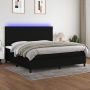 The Living Store Boxspring Bed met LED 203x200x118 128 cm Zwart - Thumbnail 1